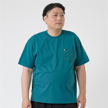 大きいサイズ MACBETH スノードライポケット付きTシャツ メンズ GREATESS(グレイテス)(コイミドリ-3L)