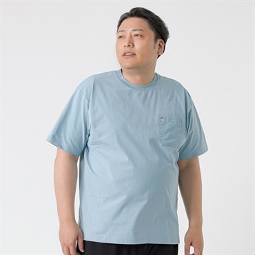 大きいサイズ MACBETH スノードライポケット付きTシャツ メンズ GREATESS(グレイテス)(ウスアオ-3L)