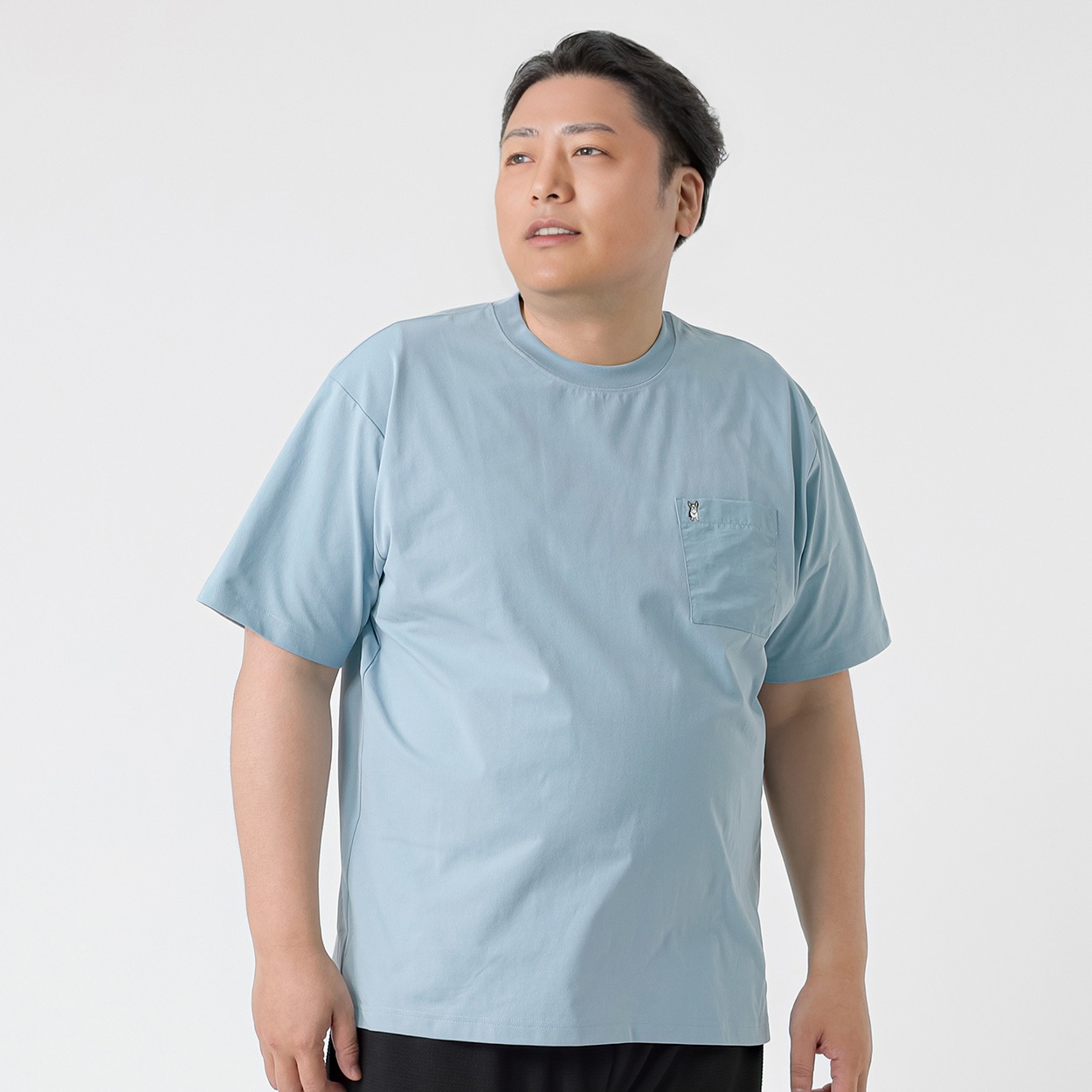 大きいサイズ MACBETH スノードライポケット付きTシャツ メンズ GREATESS(グレイテス)(ウスアオ-4L)
