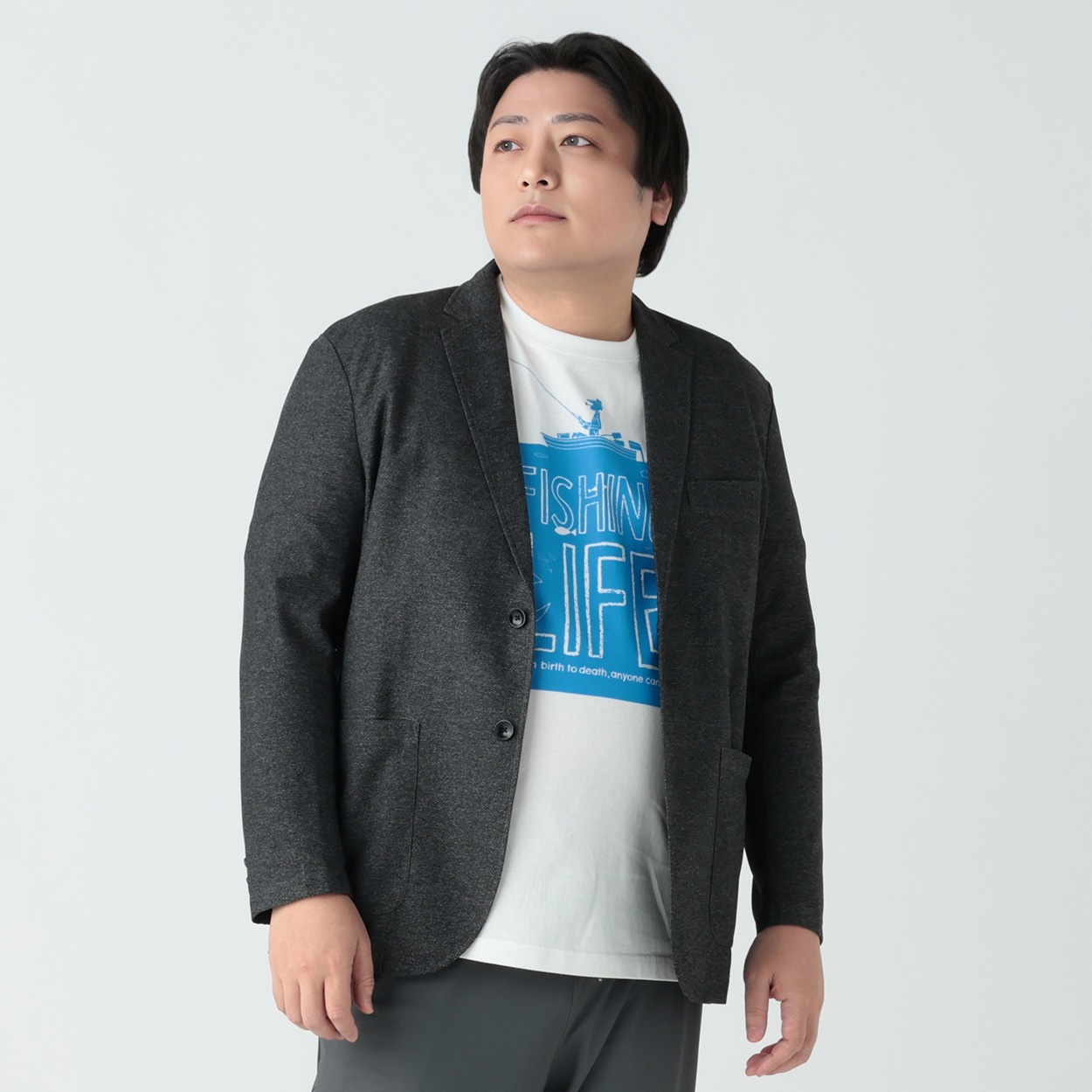 大きいサイズ 風が通るジャケット メンズ GREATESS(グレイテス)(チャコ－ルグレ－-3L)