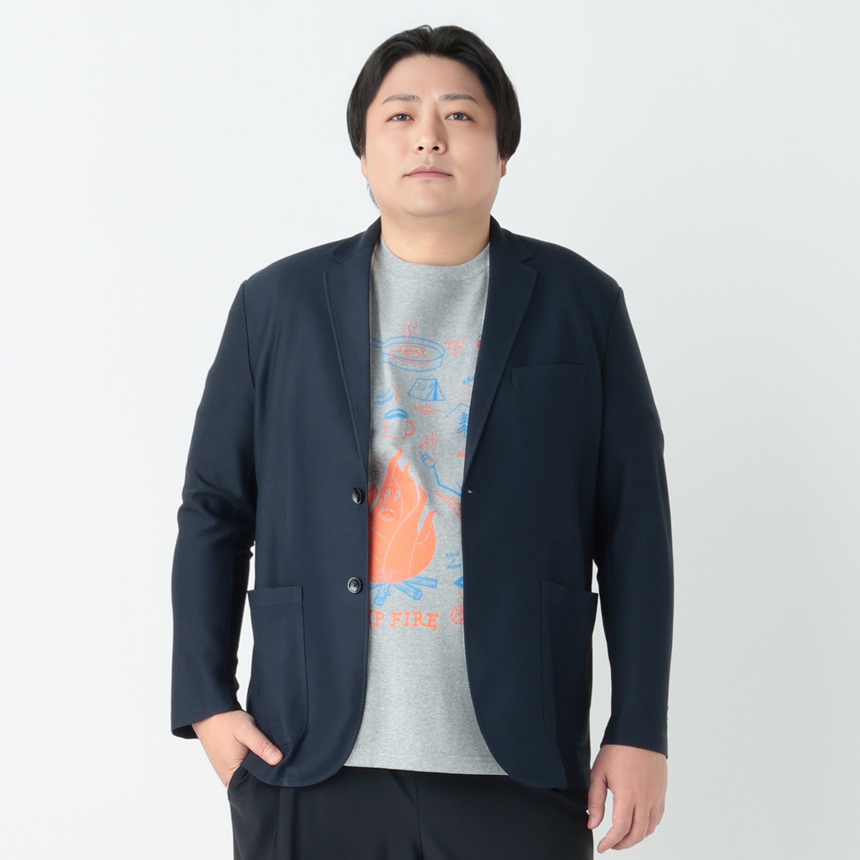 大きいサイズ 風が通るジャケット メンズ GREATESS(グレイテス)(コイアオ-2L)