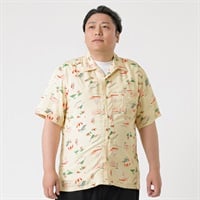 大きいサイズ アロハシャツ メンズ GREATESS(グレイテス)(ウスキイロ-3L)