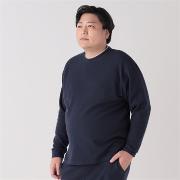 大きいサイズ 綿混長袖Tシャツ メンズ GREATESS(グレイテス)(コイアオ-3L)