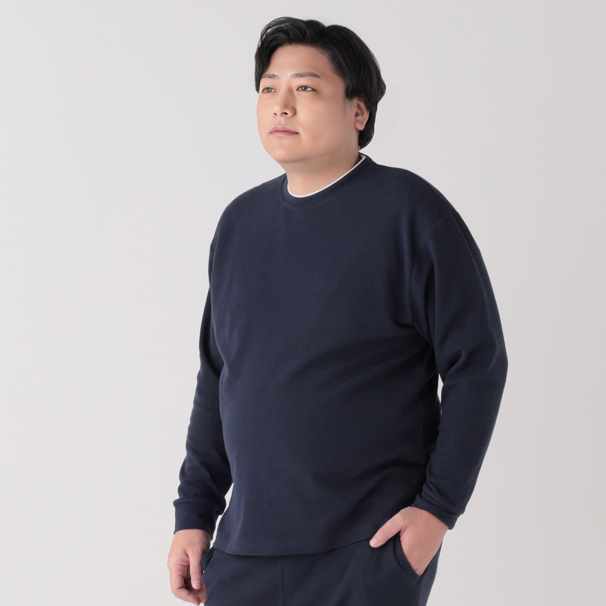大きいサイズ 綿混長袖Tシャツ メンズ GREATESS(グレイテス)(コイアオ-2L)