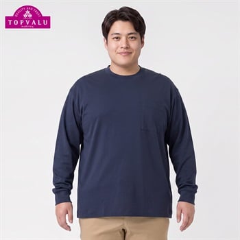 トップバリュ(TOPVALU) 大きいサイズ シルキーコットンポケット付Tシャツ メンズ GREATESS(グレイテス)(コイアオ-3L)