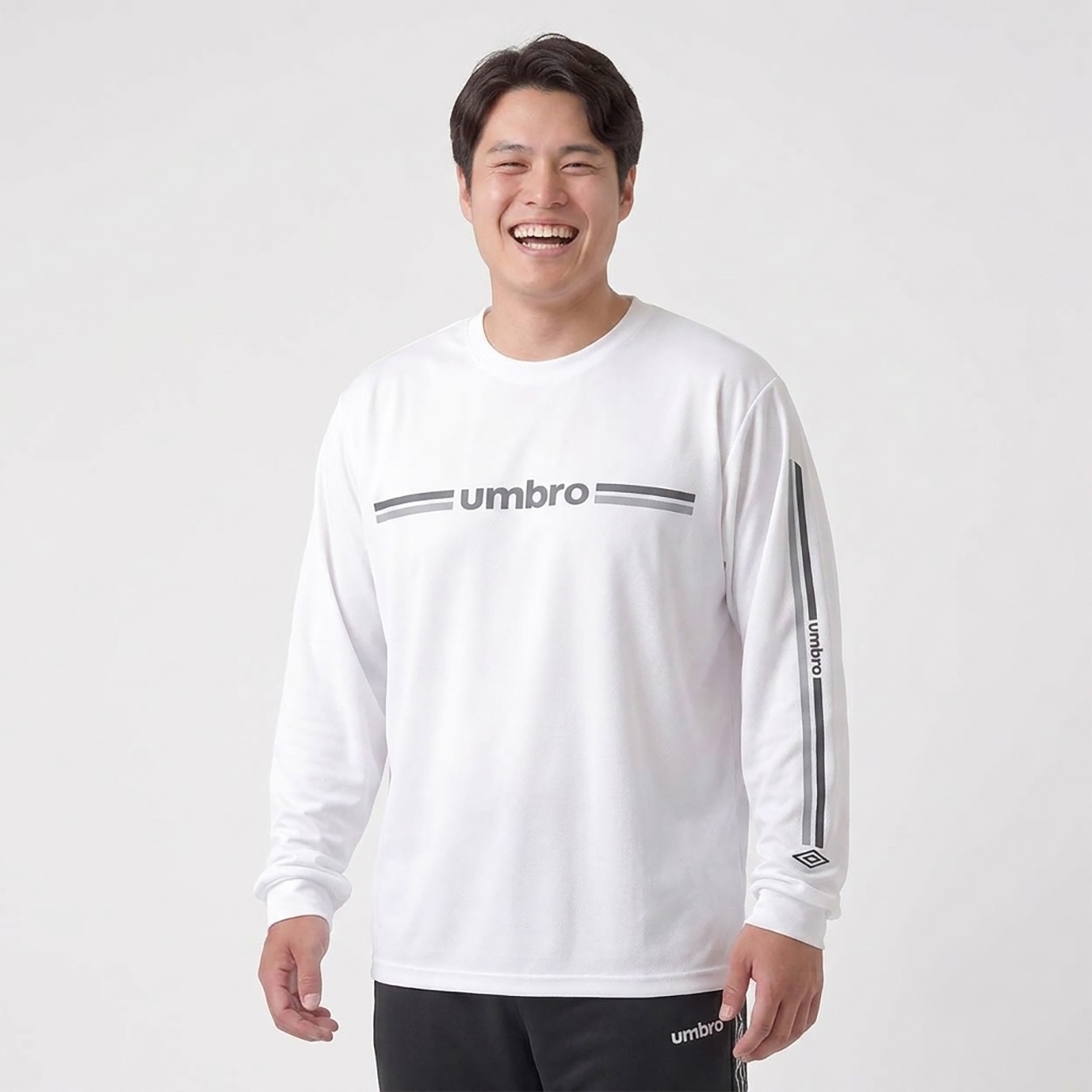 大きいサイズ UMBRO DRY長袖Tシャツ メンズ GREATESS(グレイテス)(シロ-5L)
