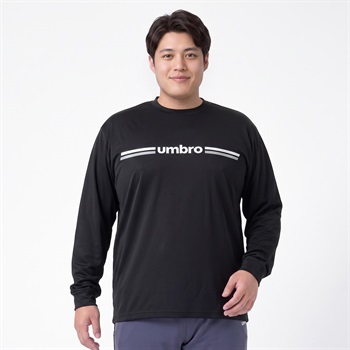 大きいサイズ UMBRO DRY長袖Tシャツ メンズ GREATESS(グレイテス)(クロ-3L)