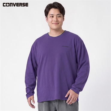 大きいサイズ CONVERSE もちもちTトレーナー メンズ GREATESS(グレイテス)(コイムラサキ-3L)