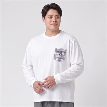 大きいサイズ プリントロングTシャツ メンズ GREATESS(グレイテス)(シロ-3L)