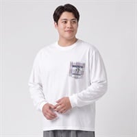 大きいサイズ プリントロングTシャツ メンズ GREATESS(グレイテス)(シロ-3L)