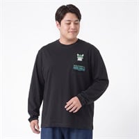 大きいサイズ プリントロングTシャツ メンズ GREATESS(グレイテス)(クロ-3L)