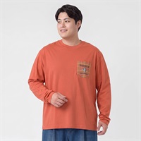 大きいサイズ プリントロングTシャツ メンズ GREATESS(グレイテス)(アカ-3L)