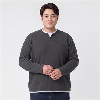 大きいサイズ フェイクレイヤードロングTシャツ メンズ GREATESS(グレイテス)(チャコ－ルグレ－-3L)