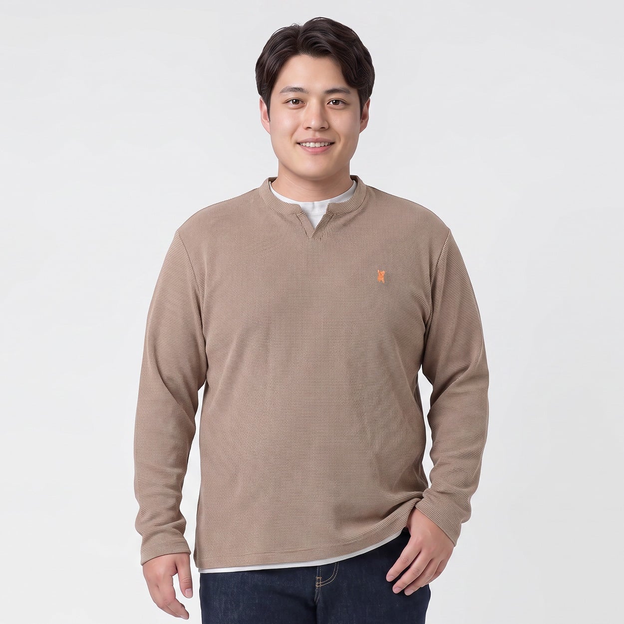 大きいサイズ フェイクレイヤードロングTシャツ メンズ GREATESS(グレイテス)(ウスチャ-2L)