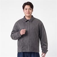 大きいサイズ フェイクスエードZIPアップブルゾン メンズ GREATESS(グレイテス)(チャコ－ルグレ－-3L)