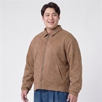 大きいサイズ フェイクスエードZIPアップブルゾン メンズ GREATESS(グレイテス)(チャ-2L)