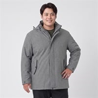 大きいサイズ 薄中綿フード付きハーフコート メンズ GREATESS(グレイテス)(チャコ－ルグレ－-2L)