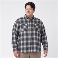 大きいサイズ 裏フリースボンディングシャツ メンズ GREATESS(グレイテス)(クロ-3L)