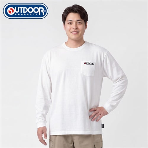 大きいサイズ OUTDOOR PRODUCTS 長袖Tシャツ メンズ GREATESS(グレイテス)(シロ-3L)