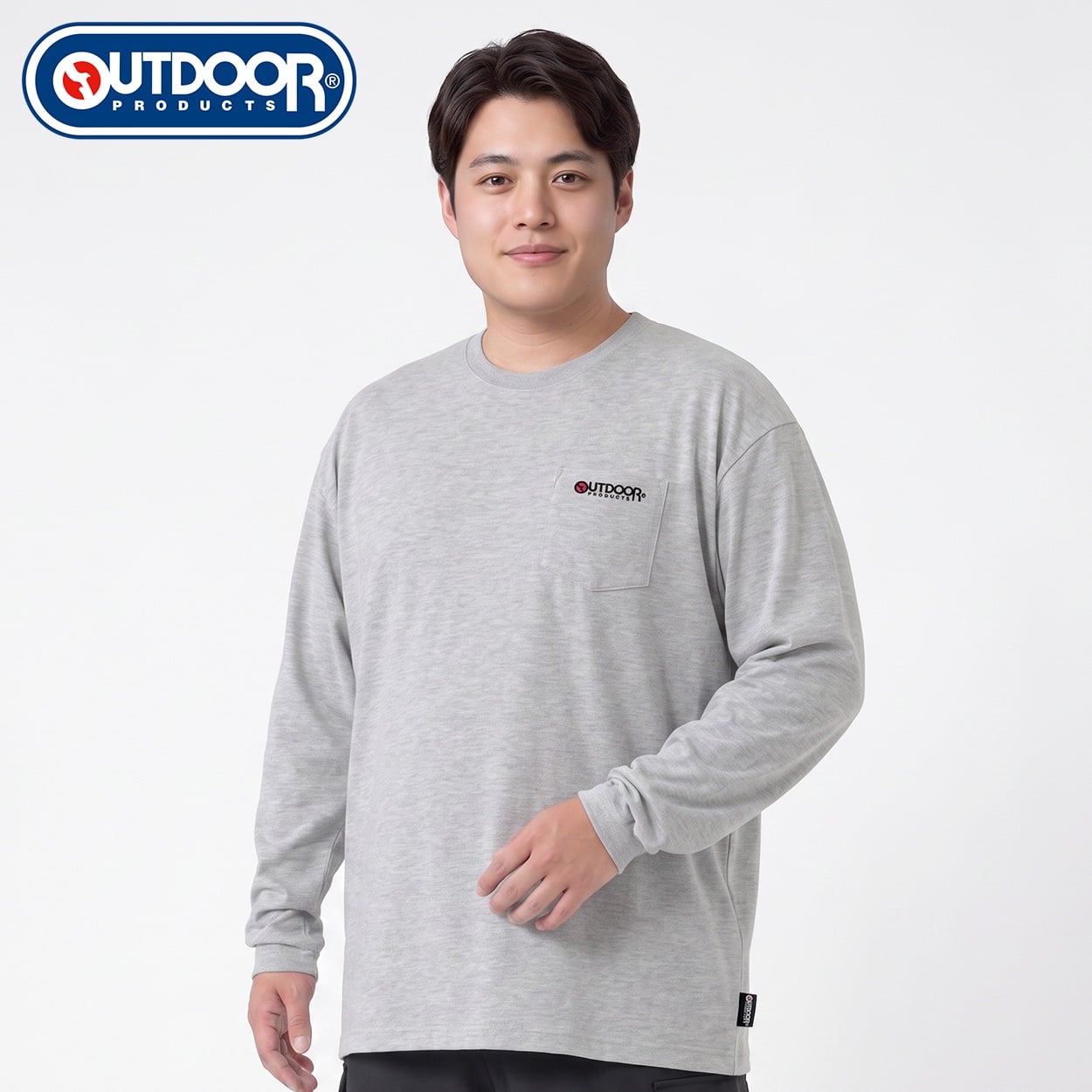 大きいサイズ OUTDOOR PRODUCTS 長袖Tシャツ メンズ GREATESS(グレイテス)(ウスクロ-2L)