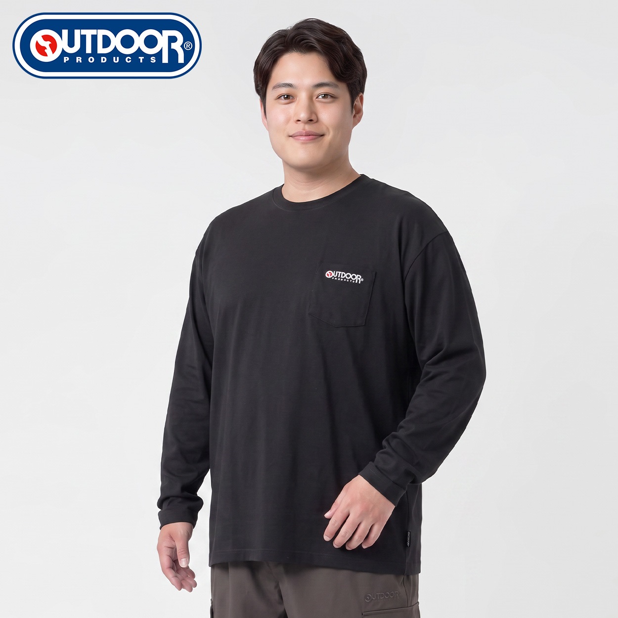大きいサイズ OUTDOOR PRODUCTS 長袖Tシャツ メンズ GREATESS(グレイテス)(クロ-5L)