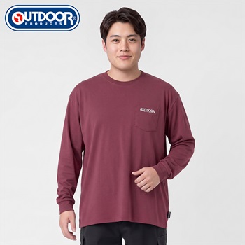 大きいサイズ OUTDOOR PRODUCTS 長袖Tシャツ メンズ GREATESS(グレイテス)(コイアカ-3L)