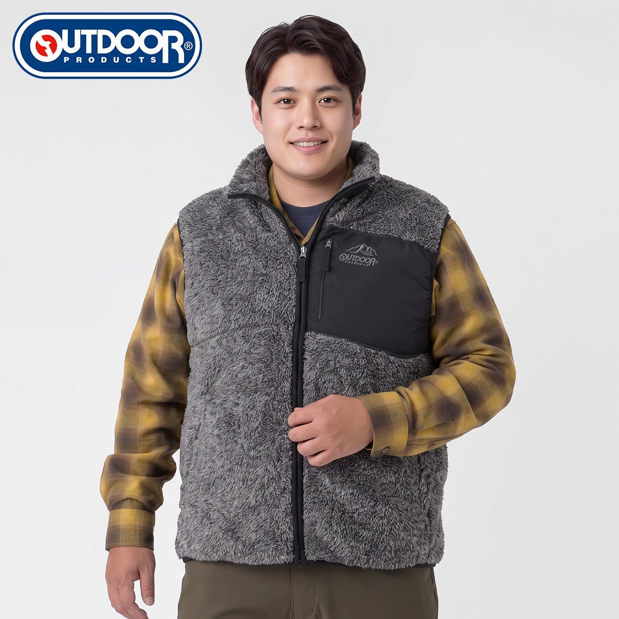 大きいサイズ OUTDOOR PRODUCTS フリースベスト メンズ GREATESS(グレイテス)(ウスクロ-4L)