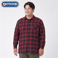 大きいサイズ OUTDOOR PRODUCTS ビエラ起毛チェックシャツ メンズ GREATESS(グレイテス)(アカ-2L)