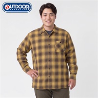 大きいサイズ OUTDOOR PRODUCTS ビエラ起毛チェックシャツ メンズ GREATESS(グレイテス)(ミドリ-3L)