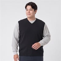 大きいサイズ Vベストセーター メンズ GREATESS(グレイテス)(クロ-3L)