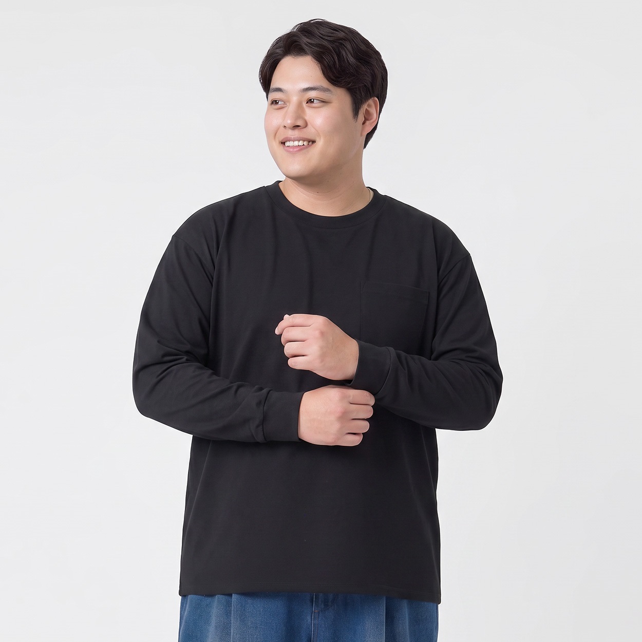 大きいサイズ ビズ長袖Tシャツ メンズ GREATESS(グレイテス)(Ａクロ-5L)