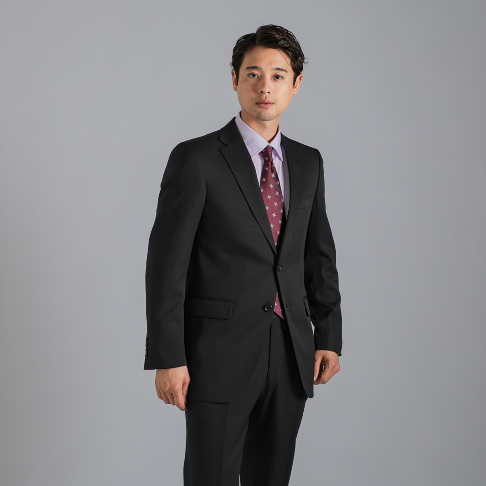 メンズスーツ　58560　ストライプ　ビジネス　2パンツ　ノータック　AB5 CLASSICO TAPERED】【春夏】6釦2掛けダブルスーツ 2タック