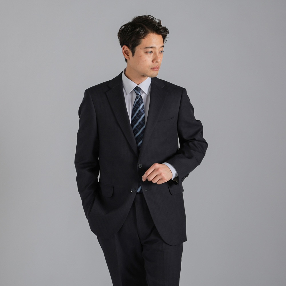 ウォッシャブルレギュラーノータック 2パンツスーツ メンズ