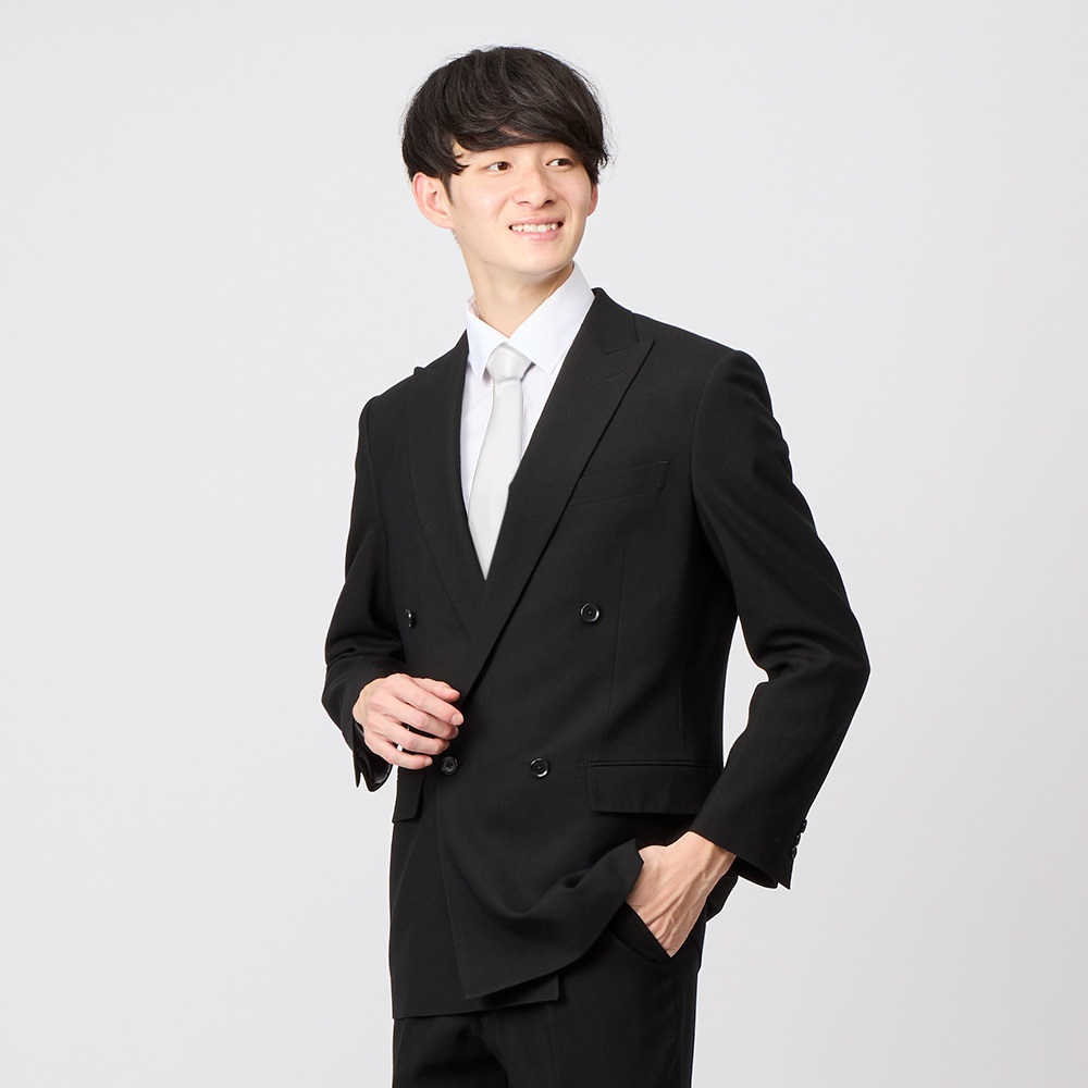 尾州織ダブルフォーマルスーツ オールシーズン対応 冠婚葬祭 メンズ
