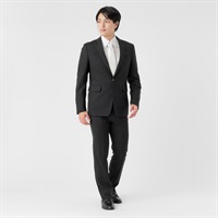 尾州織スリムフォーマルスーツ オールシーズン対応 結婚式 セレモニー メンズ(クロ-Y4)