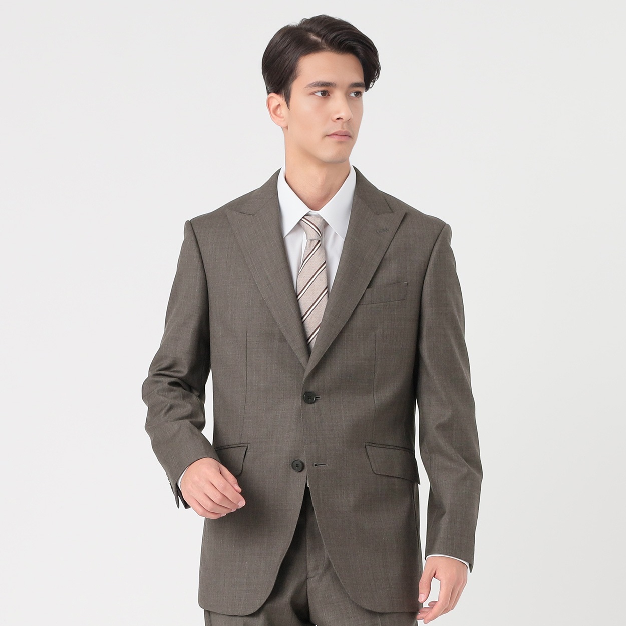 新品未使用　イタリア製生地　セットアップスーツ　メンズ　上下　ビジネス スーツ FABRIC BY ITALY ウール シングル 3ツ釦 3ポケット ツータック