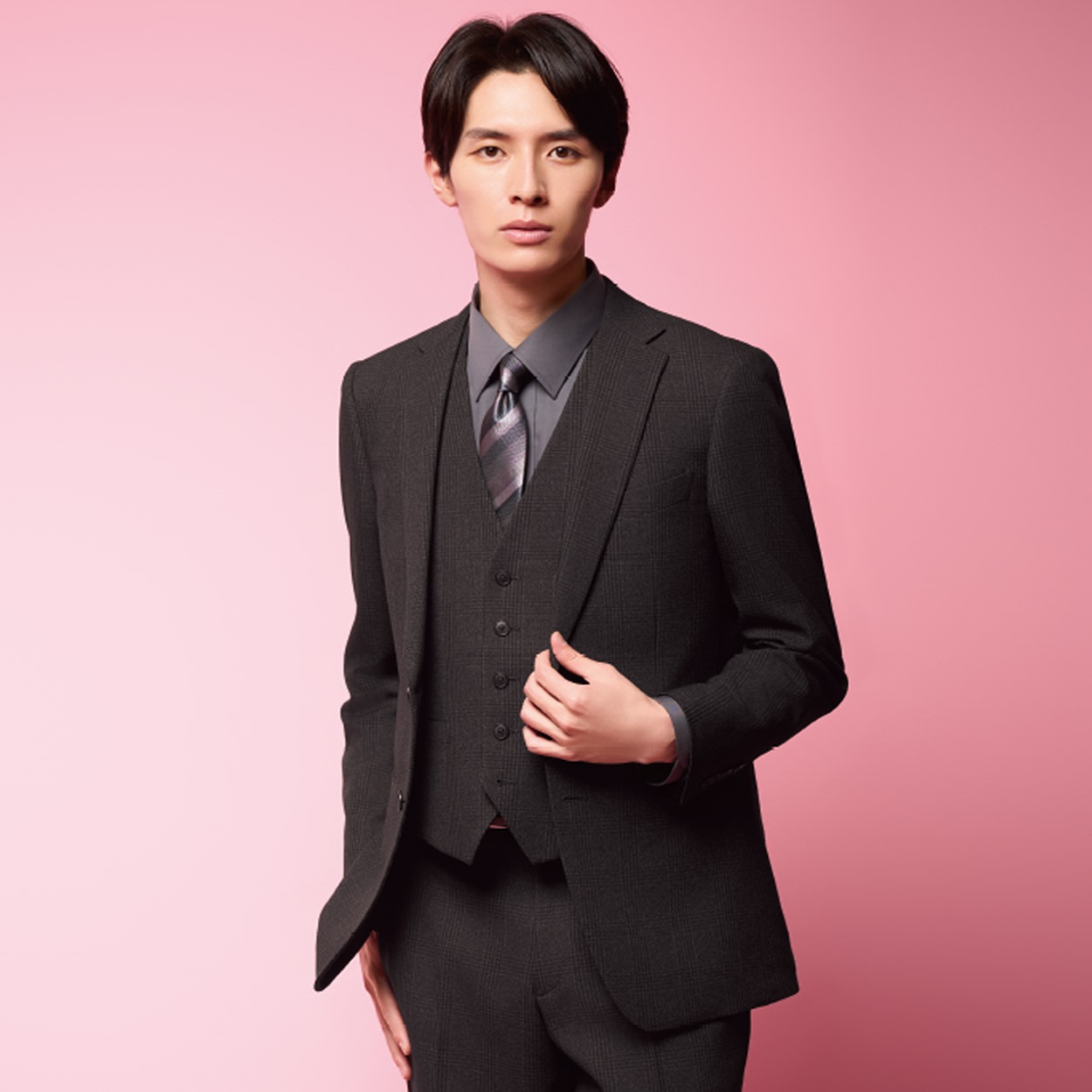 スリムウールライクスリーピース メンズ | イオンスタイルオンライン