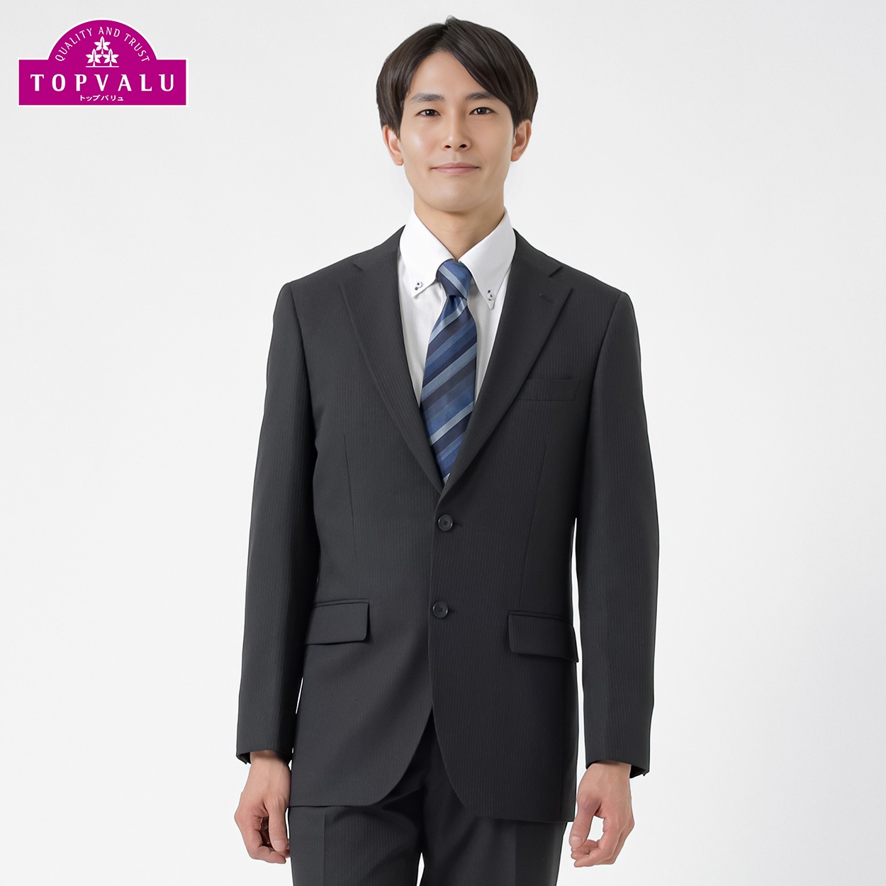 トップバリュ(TOPVALU) レギュラーノータックスーツ メンズ(クロ-BB5)