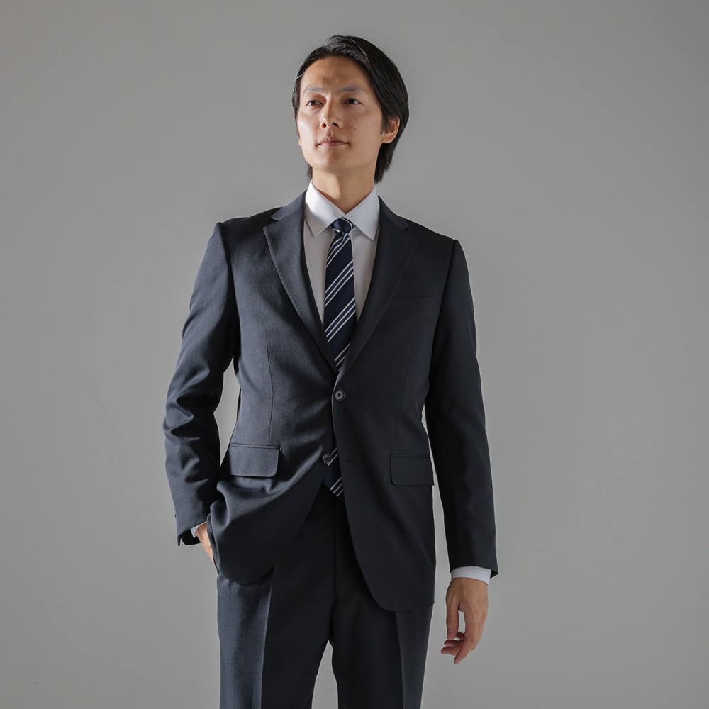 防しわベーシック レギュラー ツータック シャドーストライプ 2