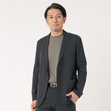 URBAN SQUARE ハイブリッドジャージ テーラードジャケット メンズ(チャコ－ルグレ－-S)