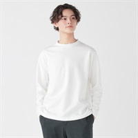 DAUSPICE クルーネック長袖Tシャツ メンズ(ホワイト-S)