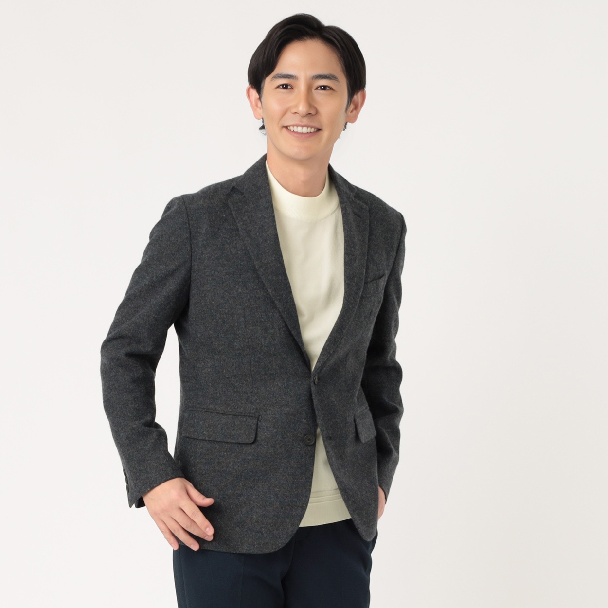 尾州織 ツイードジャケット メンズ(コイアオ-LL)