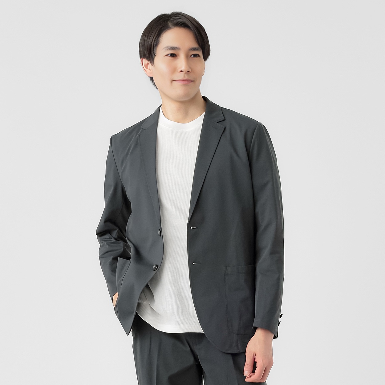 NEO FIT ストレッチジャージセットアップジャケット メンズ(チャコ－ルグレ－-S)