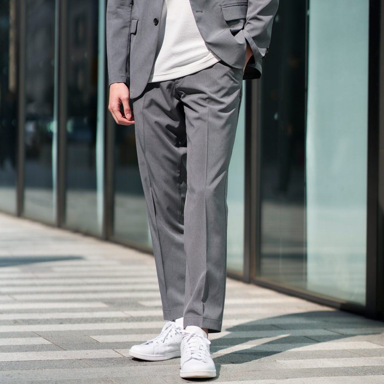 NEO FIT ドライストレッチセットアップパンツ メンズ(ウスクロ-L)