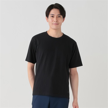 DAUSPICE  半袖鹿の子Tシャツ メンズ(クロ-S)