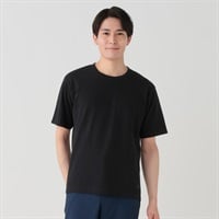 DAUSPICE  半袖鹿の子Tシャツ メンズ(クロ-S)