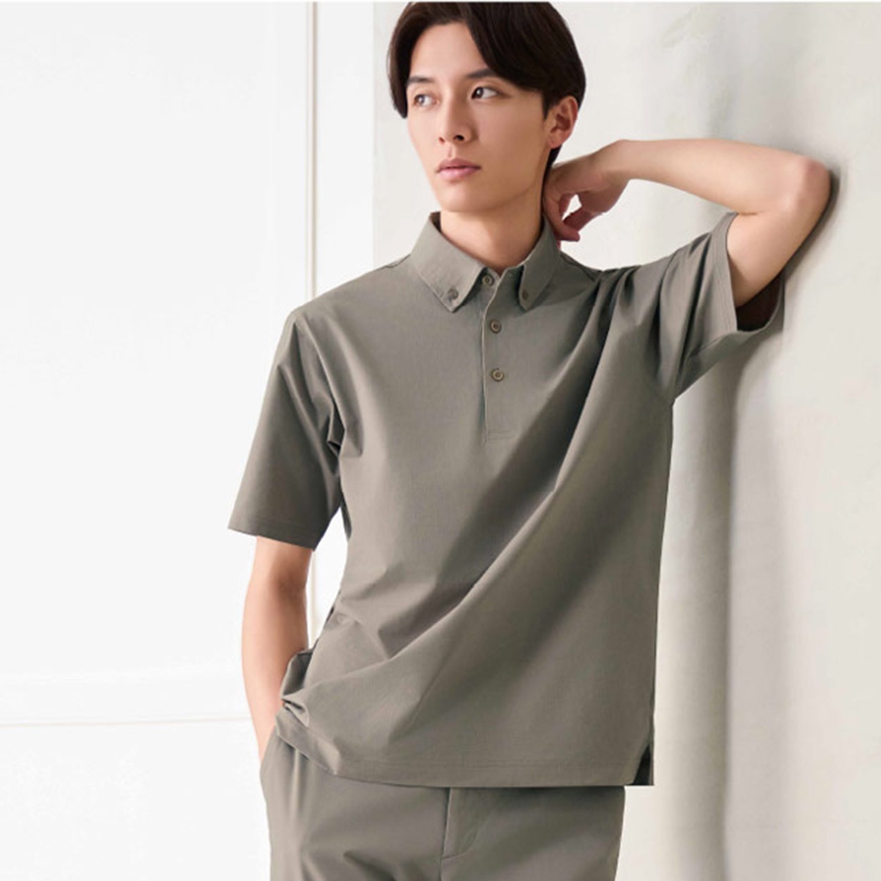 NEO FIT ジャガードメッシュポロシャツ メンズ(ウスチャ-LL)