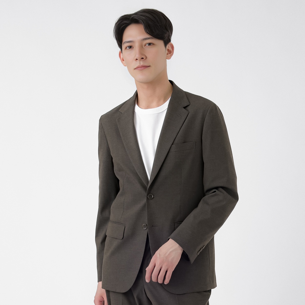 トップバリュ(TOPVALU) マジ楽 CARREMAN セットアップジャケット メンズ(チャ-L)