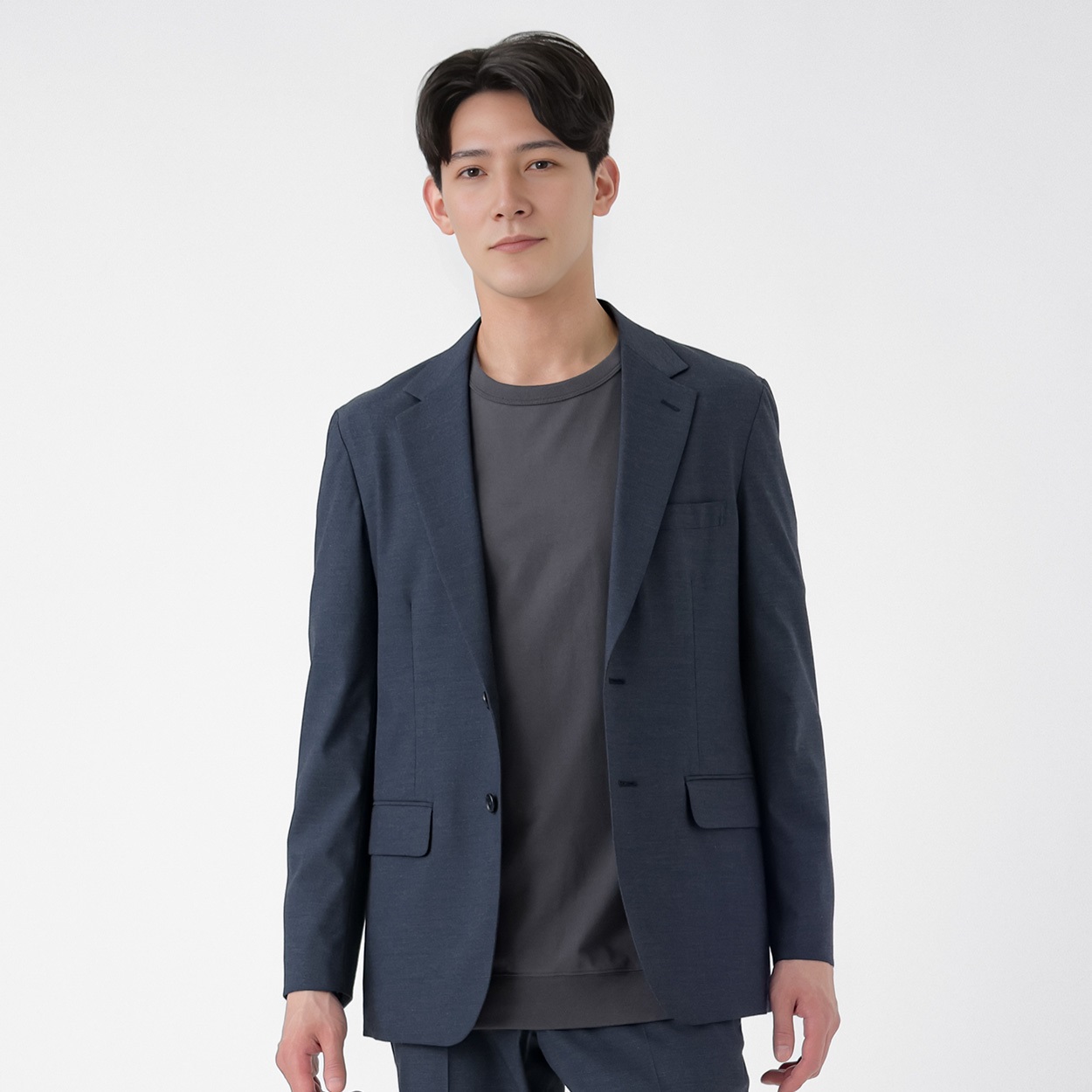 トップバリュ(TOPVALU) マジ楽 CARREMAN セットアップジャケット メンズ(アオ-XL)