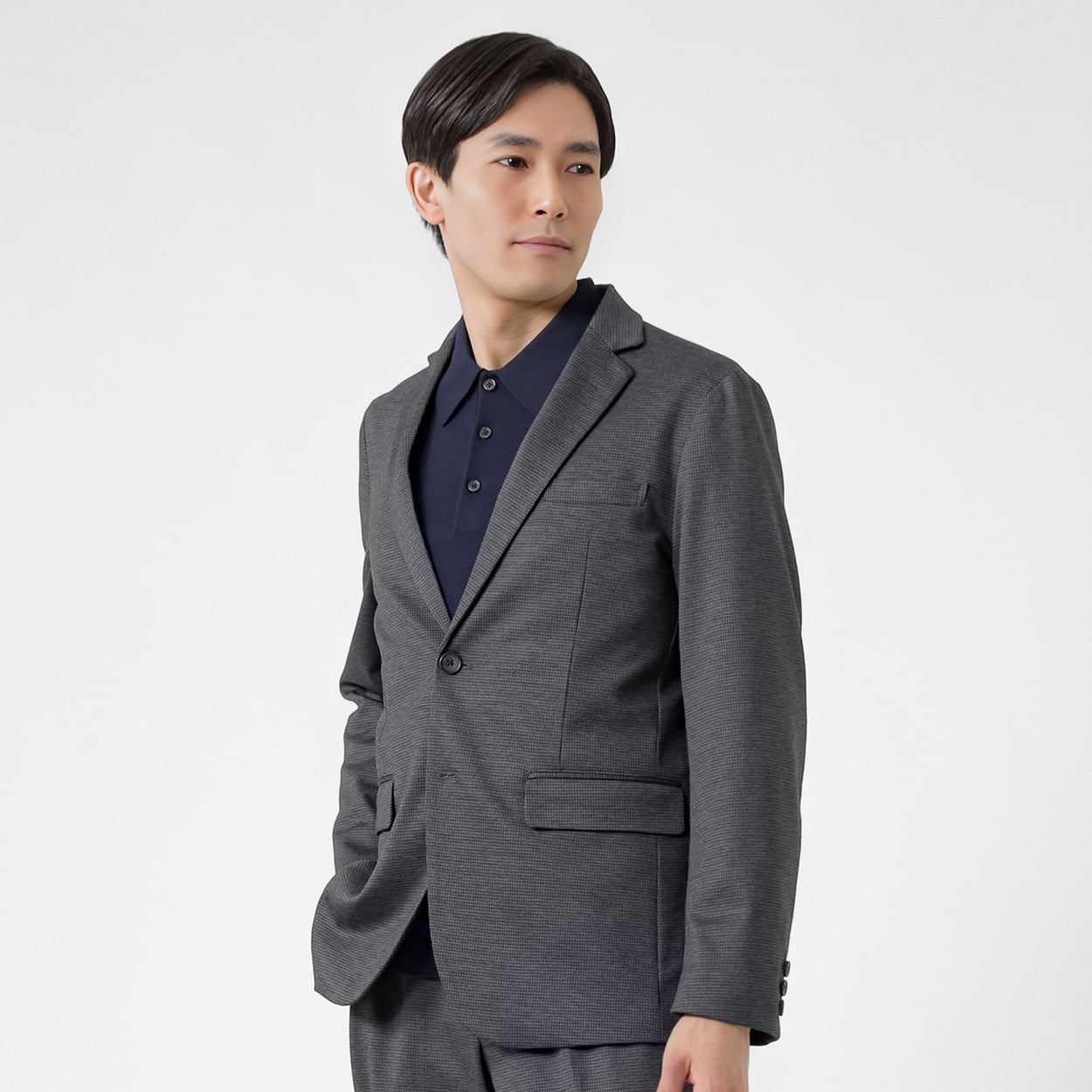 NEO FIT ストレッチニット セットアップ ジャケット メンズ(ウスクロ-M)